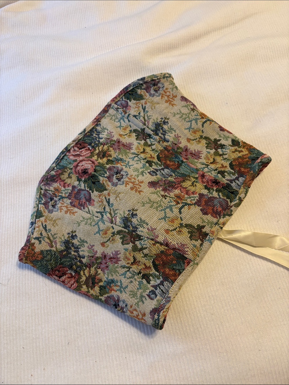 Princess Polly Cream Floral Tapestry Crop Top with Pink & Green Accents